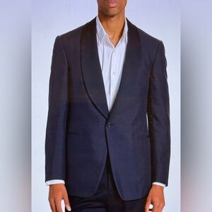 NWT Ralph Lauren Purple Label Kent Single Breasted Shawl Collar Silk Blazer